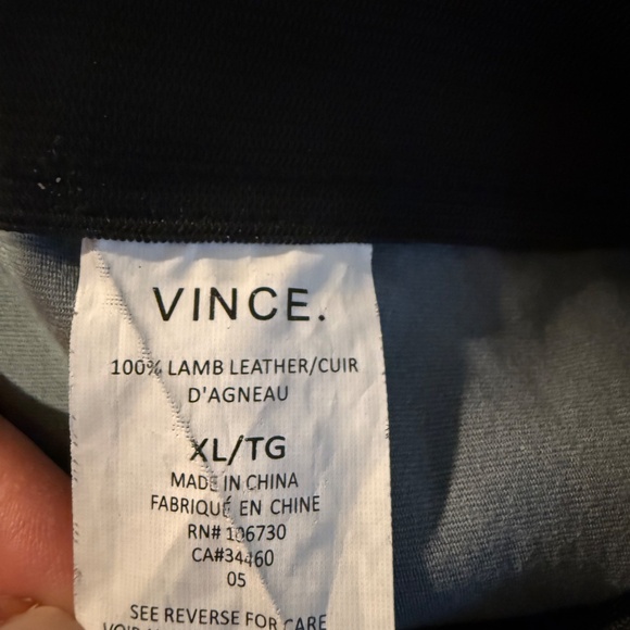 Vince Navy Blue Lamb Leather Pull-On Pants | Ankle Zip | Size XL - Picture 5 of 5